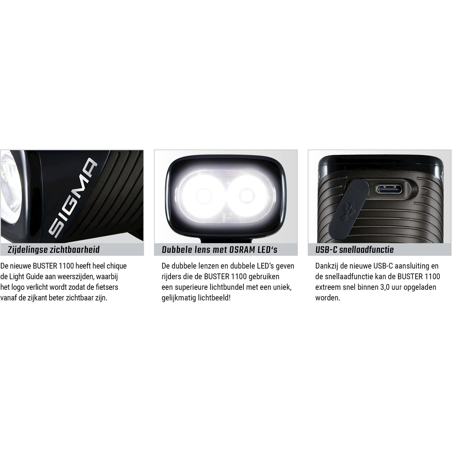 Sigma Buster 1100L Headlight with helmet mount 4/4