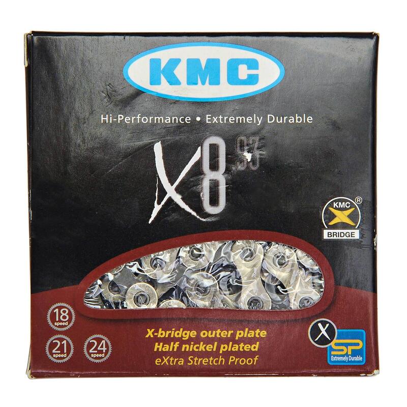 Cadena kmc x8 plata/gris 114 index 8v