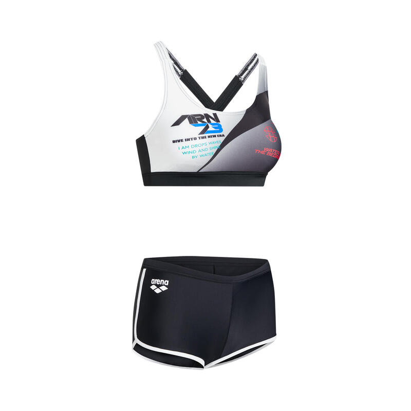 LADIES 50th ANNIVERSARY RACING BRA TOP SET - BLACK/WHITE