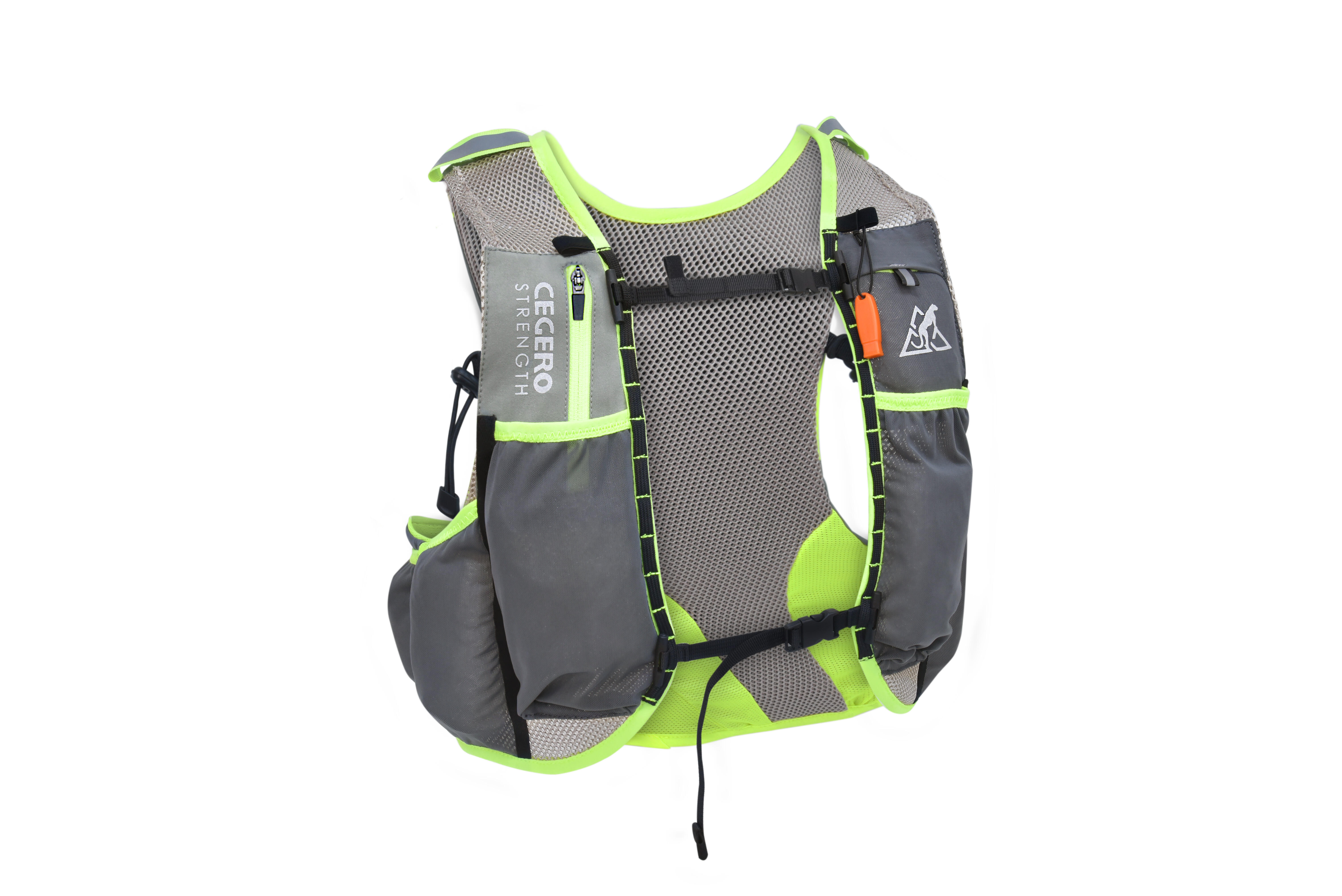 HYDRATION RUNNING VEST PRO 5L - GREY/NEON YELLOW