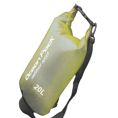 Ocean Pack - 戶外水上活動防水袋連單肩帶(半透明款) 20L - 黃色