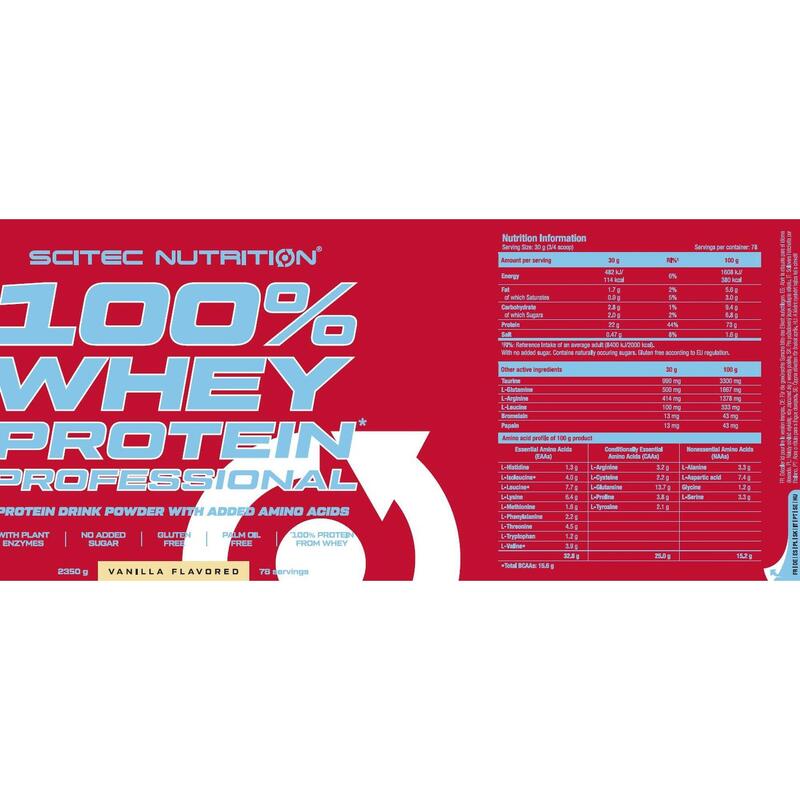 100% Whey Protein Pro 2350g - Vanilla