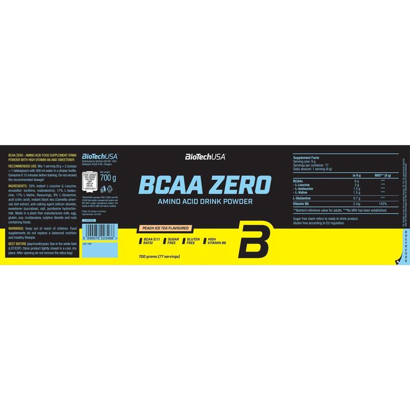 BCAA Zero 700g - Peach Ice Tea