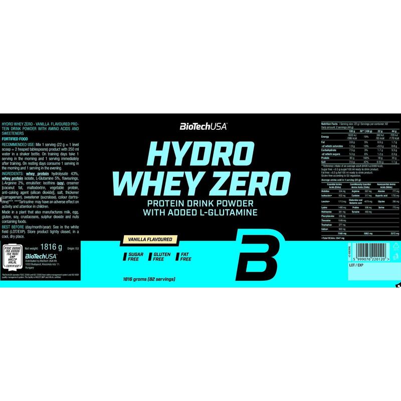 Hydro Whey Zero (1816g) - Vanilla