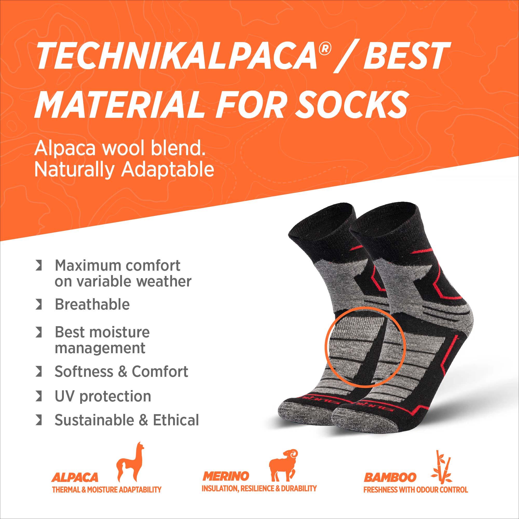 Alpaka Merino Wandersocken VECTOR Gepolsterte Trekking Thermosocken Unisex. 4/7