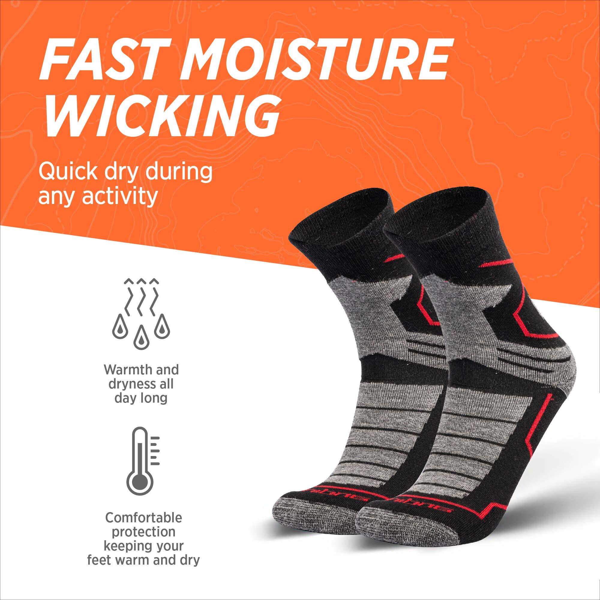 Alpaka Merino Wandersocken VECTOR Gepolsterte Trekking Thermosocken Unisex. 6/7