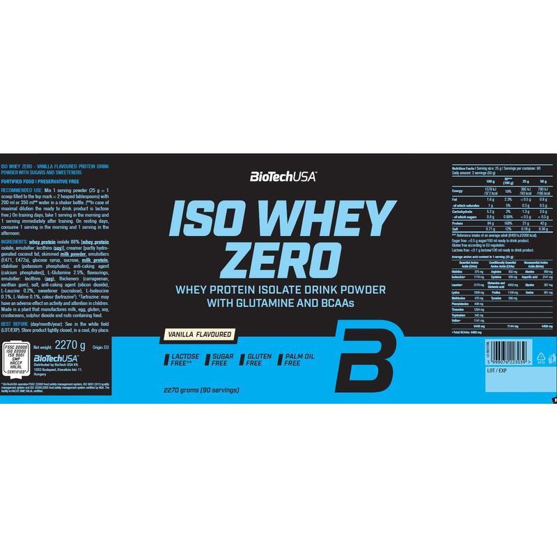 Iso Whey Zero LF 2270g - Vanilla