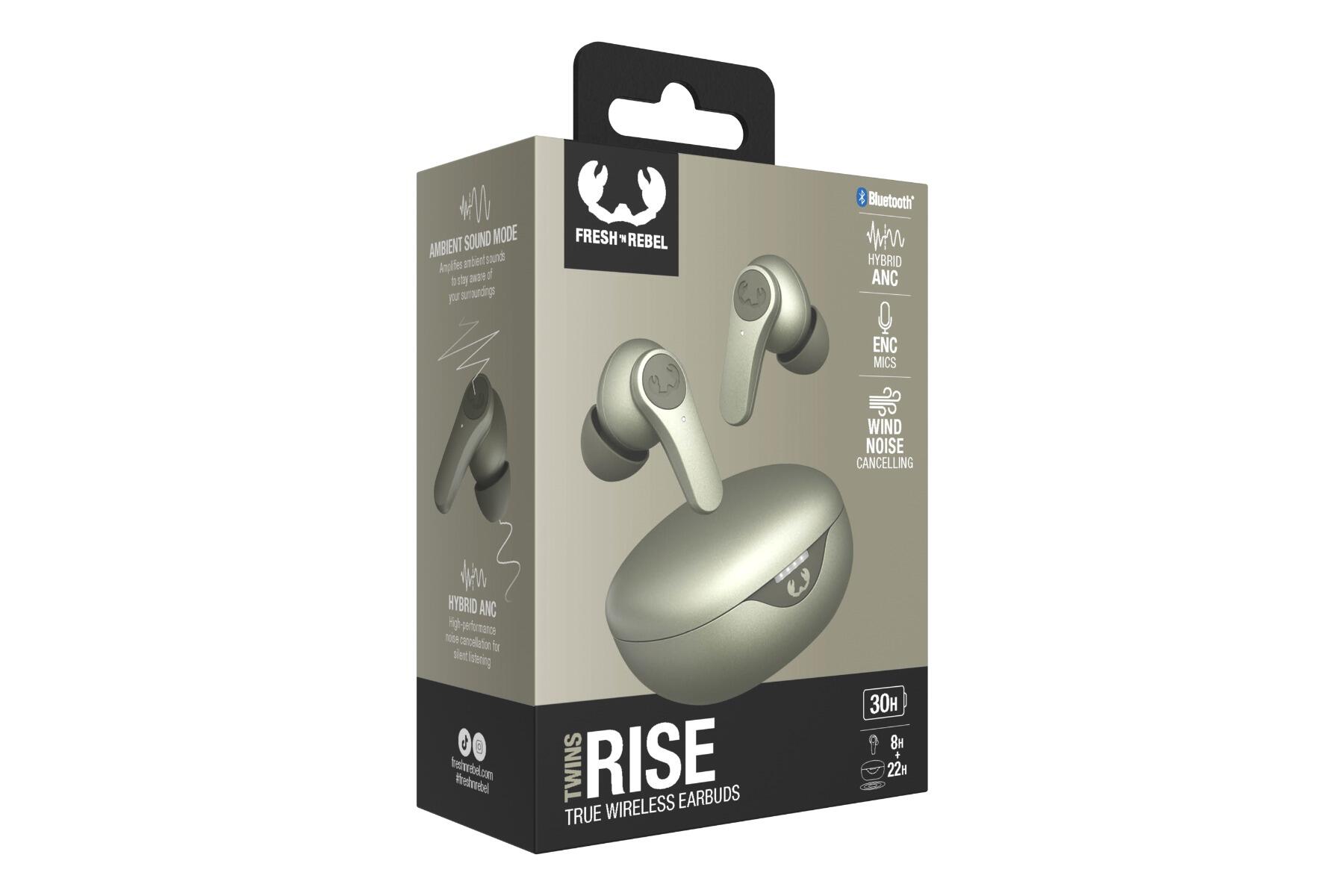 Twins Rise - True Wireless earbuds met Hybrid ANC - Dried Green 7/7