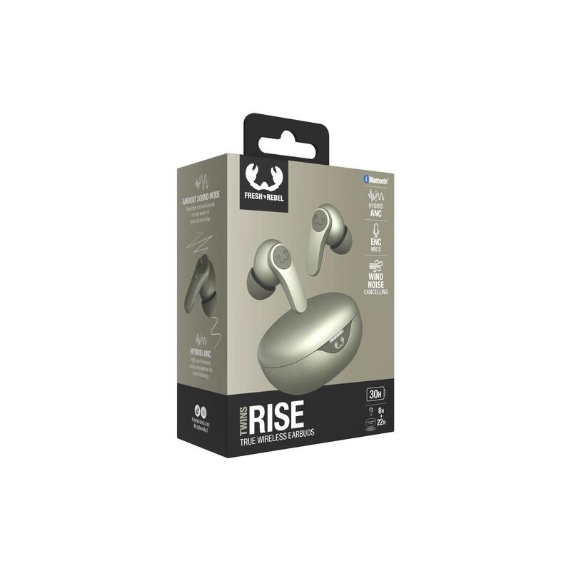 Twins Rise - True Wireless earbuds met Hybrid ANC - Dried Green