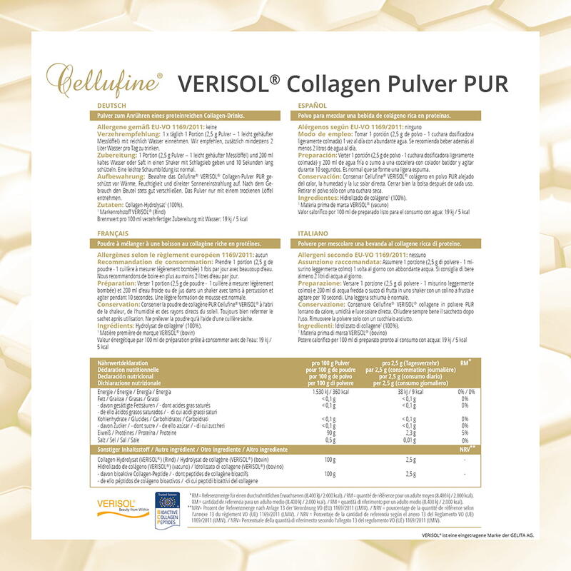 VERISOL® B (Rind) Collagen-Pulver PUR - 300 g Doypack