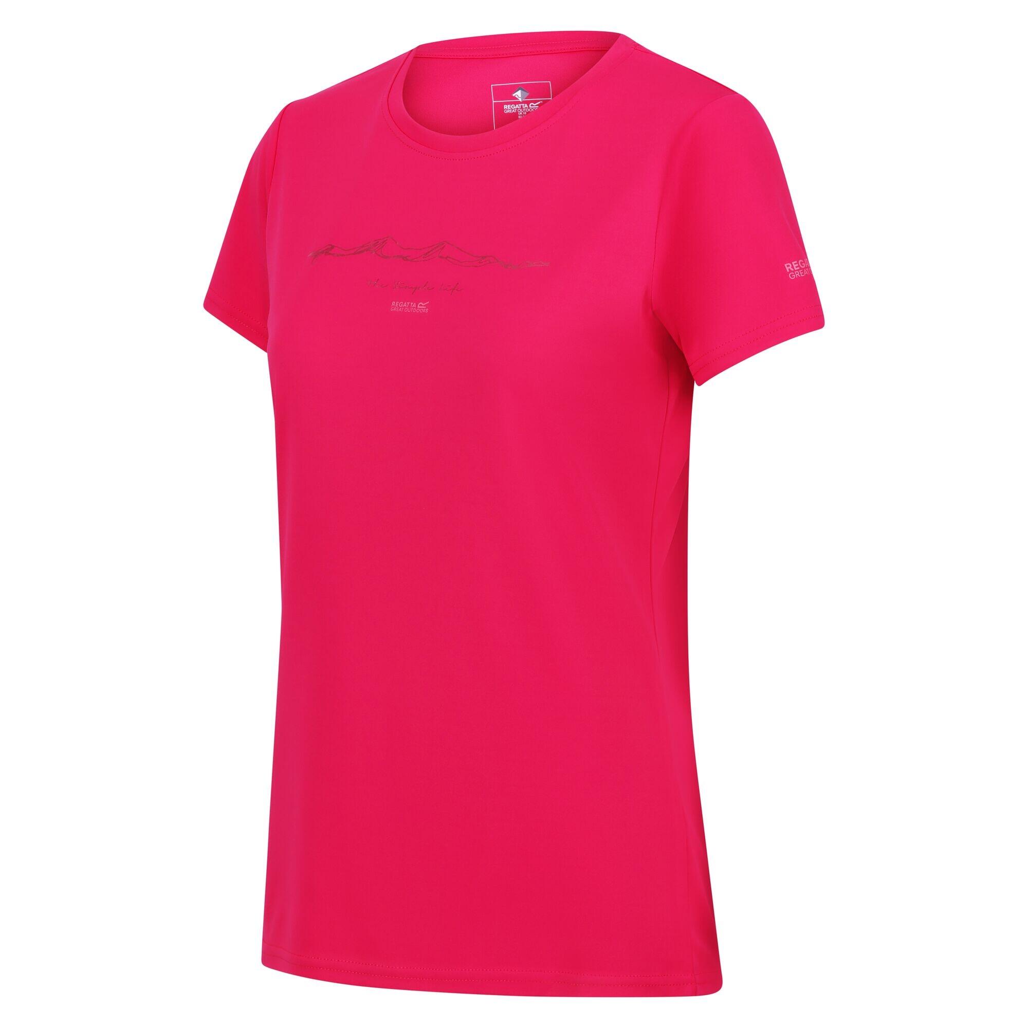 Womens/Ladies Fingal VII The Simple Life Mountain TShirt (Pink Potion) 3/5