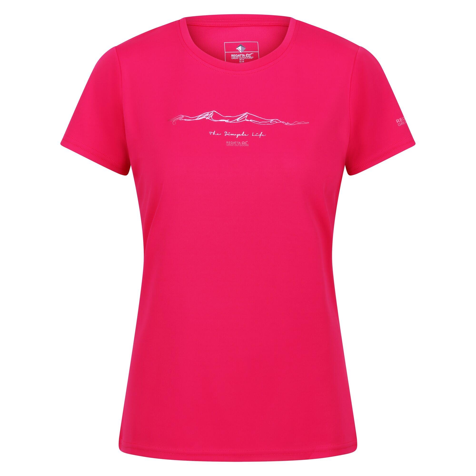 Womens/Ladies Fingal VII The Simple Life Mountain TShirt (Pink Potion) 1/5