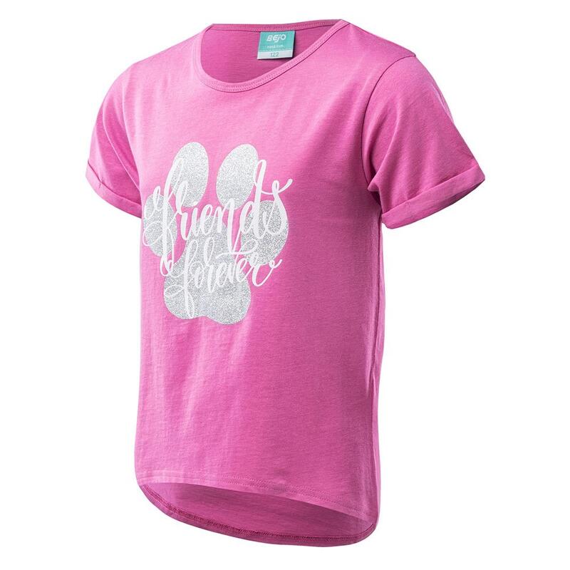 T-Shirt Bloom Paw Print para rapariga Super Rosa