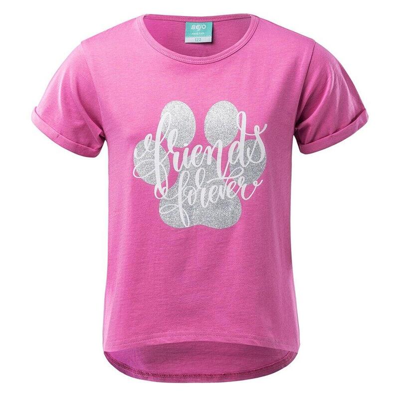 Meisjes Bloom Paw Print Tshirt (Superroze)