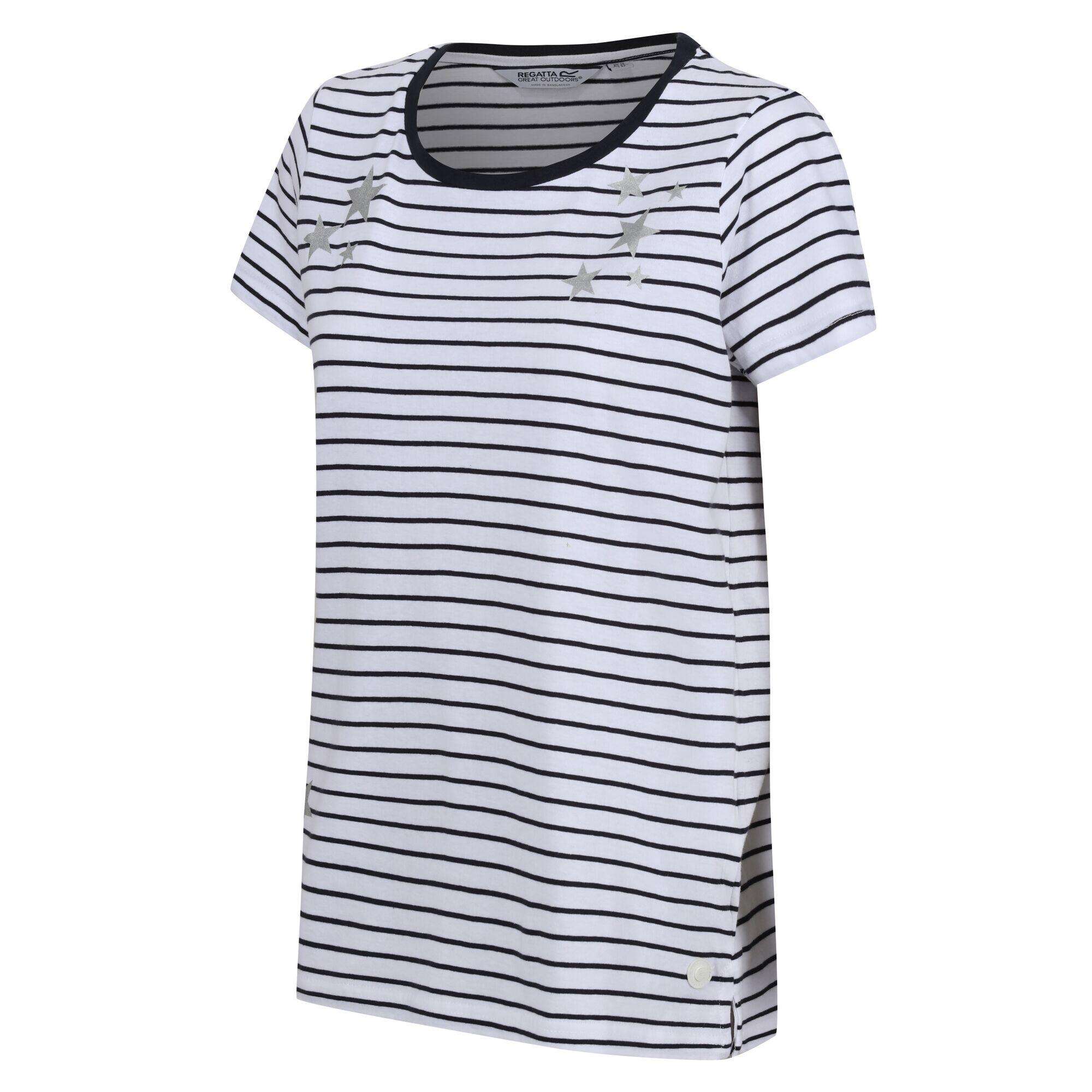 Womens/Ladies Odalis II Striped TShirt (White/Navy) 3/5