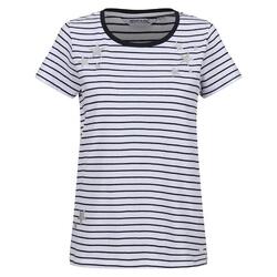 Camiseta Odalis II de Rayas para Mujer Blanco, Marino