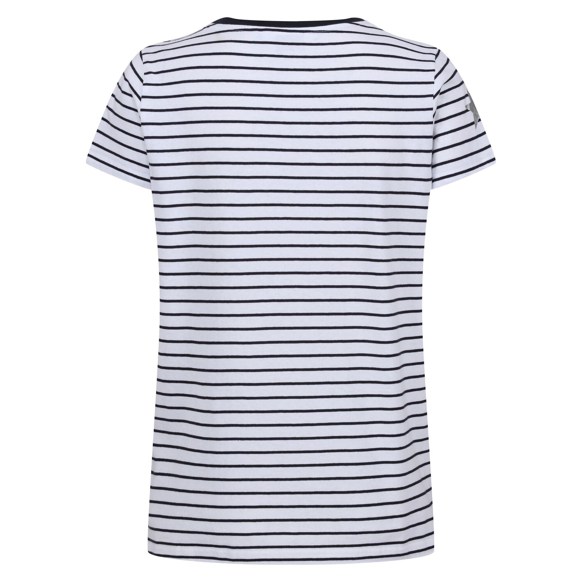 Womens/Ladies Odalis II Striped TShirt (White/Navy) 2/5