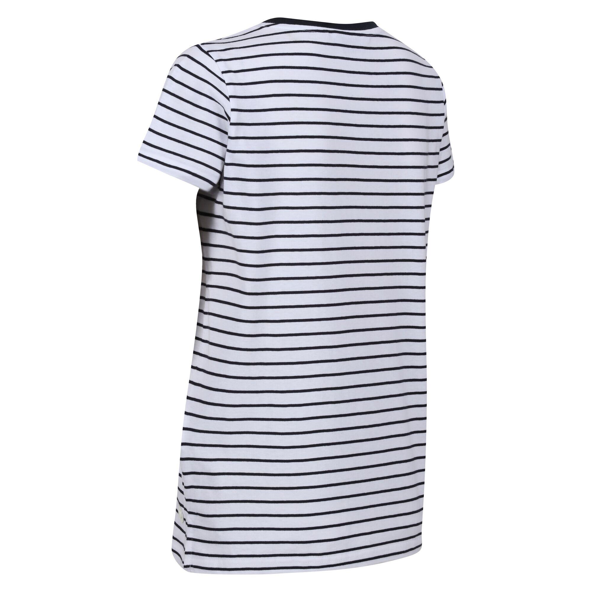 Womens/Ladies Odalis II Striped TShirt (White/Navy) 4/5