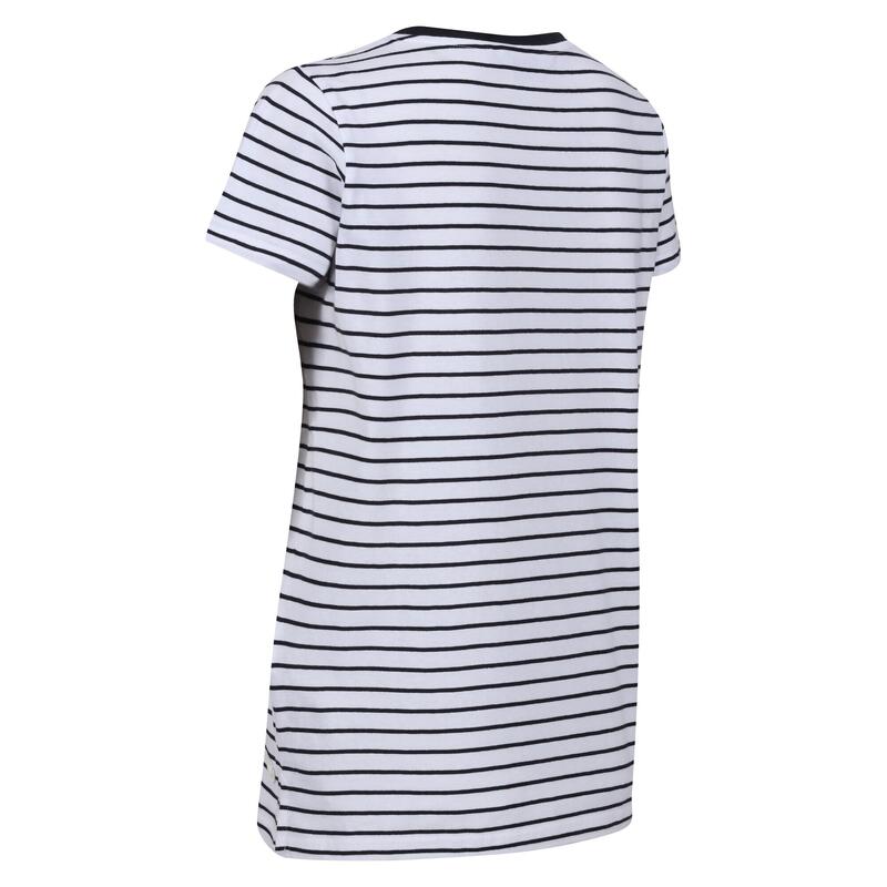 T-Shirt Com Riscas Odalis II Mulher Branco / Azul Marinho