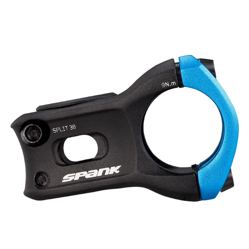Potence fendue 31.8 mm - bleu                   2 modèles disponiblesÀ partir de 10190€ 11500€ -11%    * La vente débute le 07/04/2025    SPANK Potence fendue 31.8 mm - bleuVendu exclusivement en ligne   