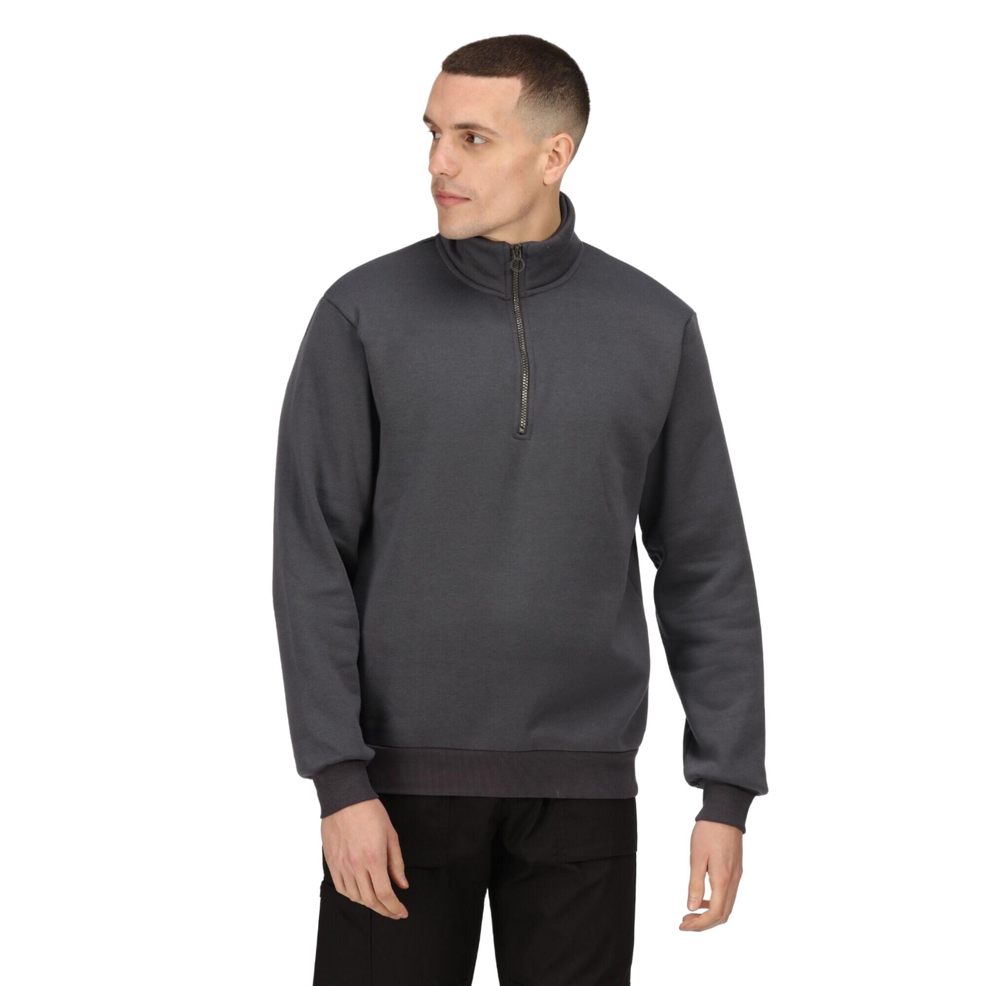 Mens Pro Quarter Zip Sweatshirt (Seal Grey) 3/5