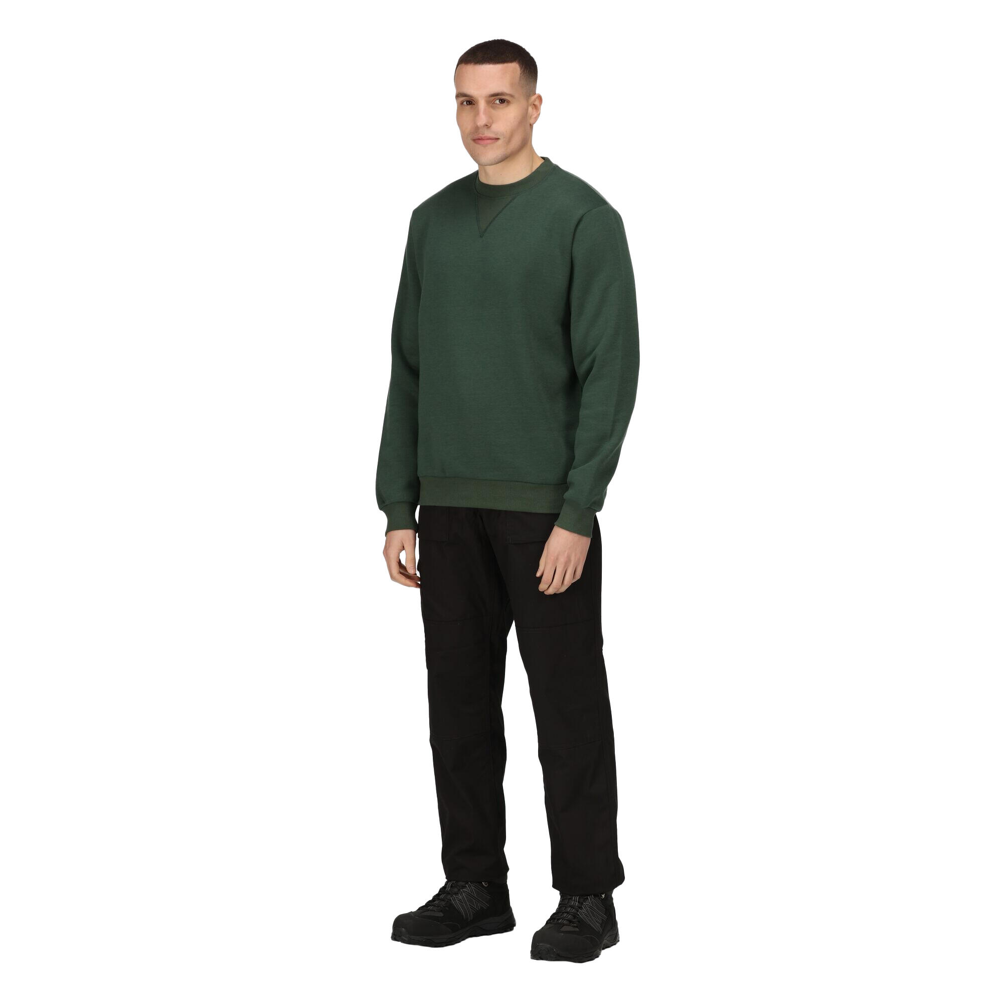 Mens Pro Crew Neck Sweatshirt (Dark Green) 3/4