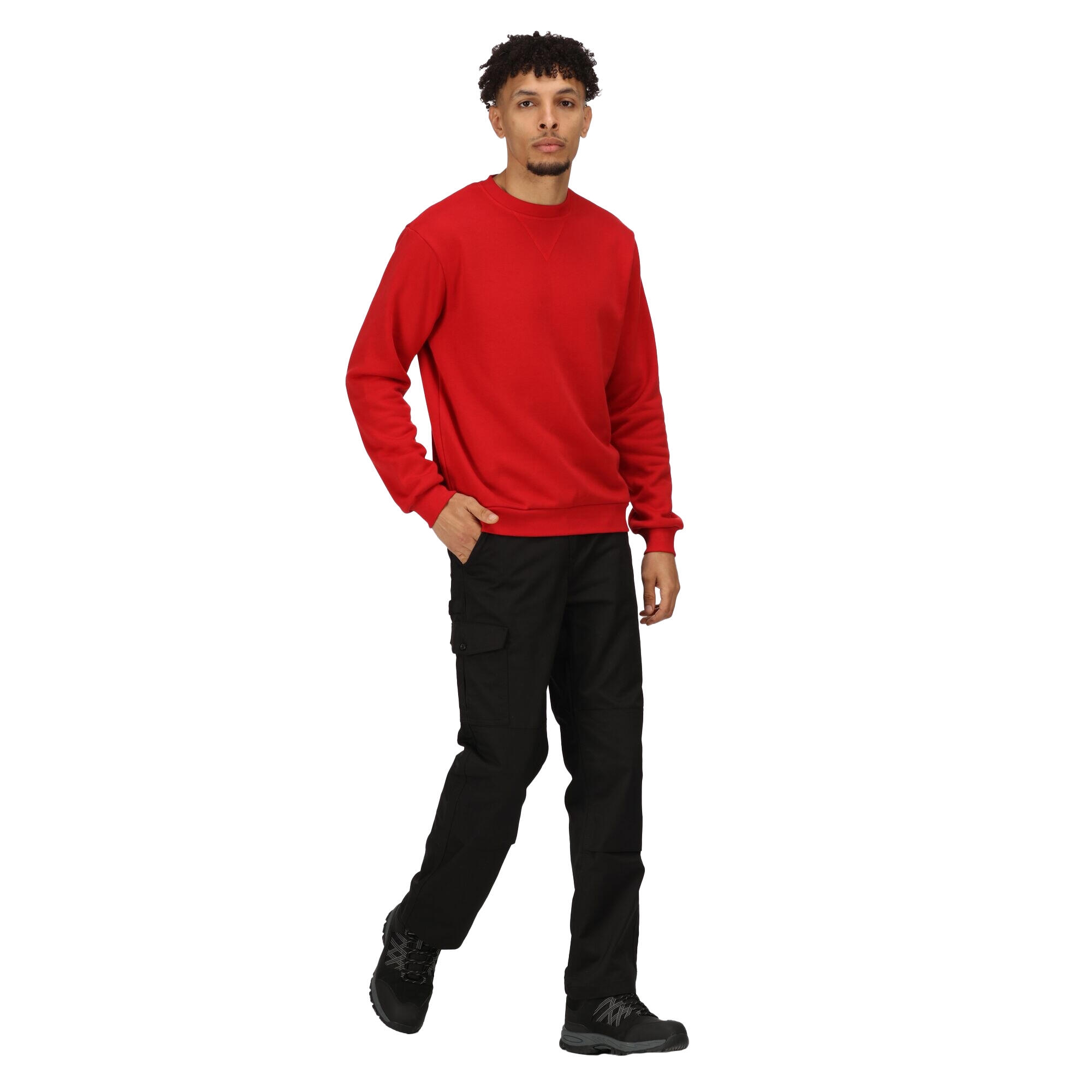 Sweatshirt Rundhalsausschnitt für Herren Rot 3/4