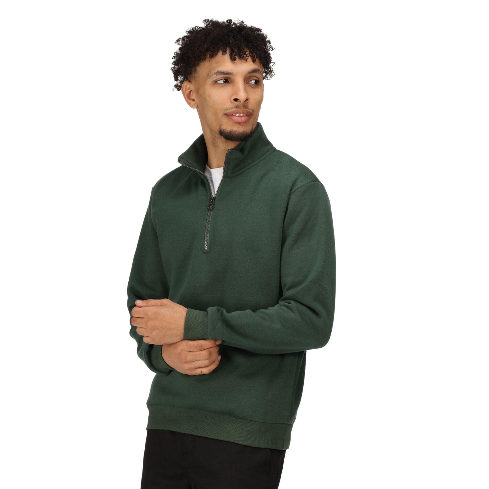 Mens Pro Quarter Zip Sweatshirt (Dark Green) 3/5