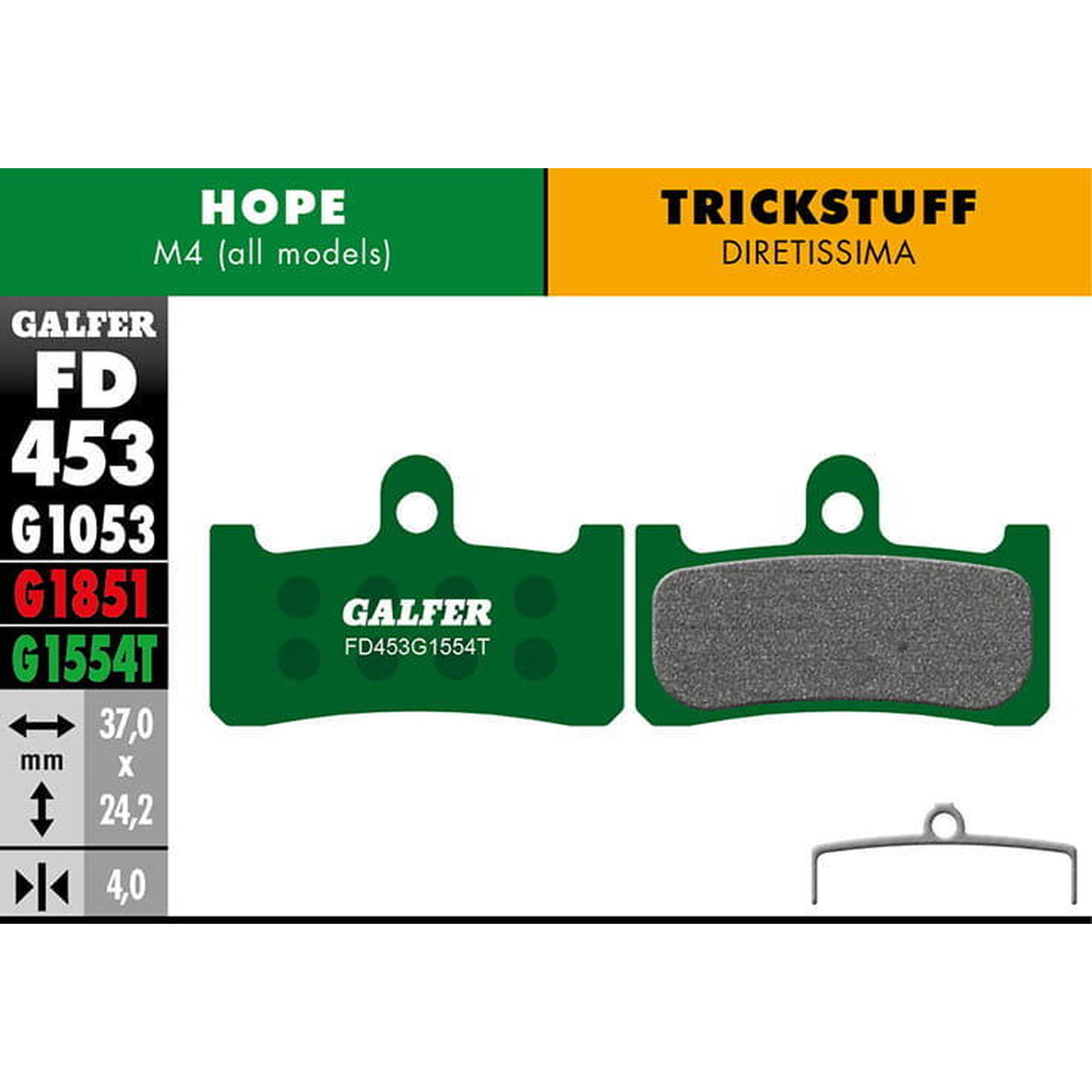 Plaquettes de frein Pro pour Hope / Trickstuff - Vert