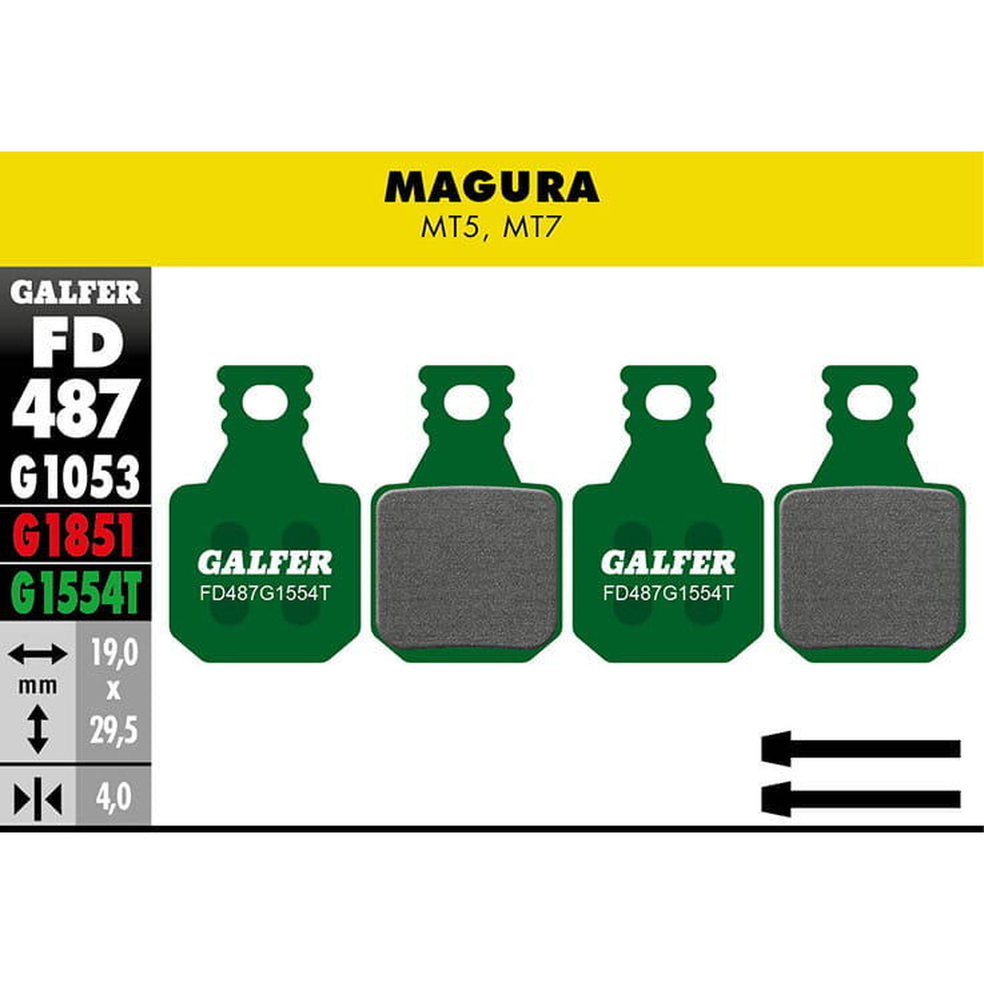 Pastilhas de travão Pro para Magura MT5/7 - Verde