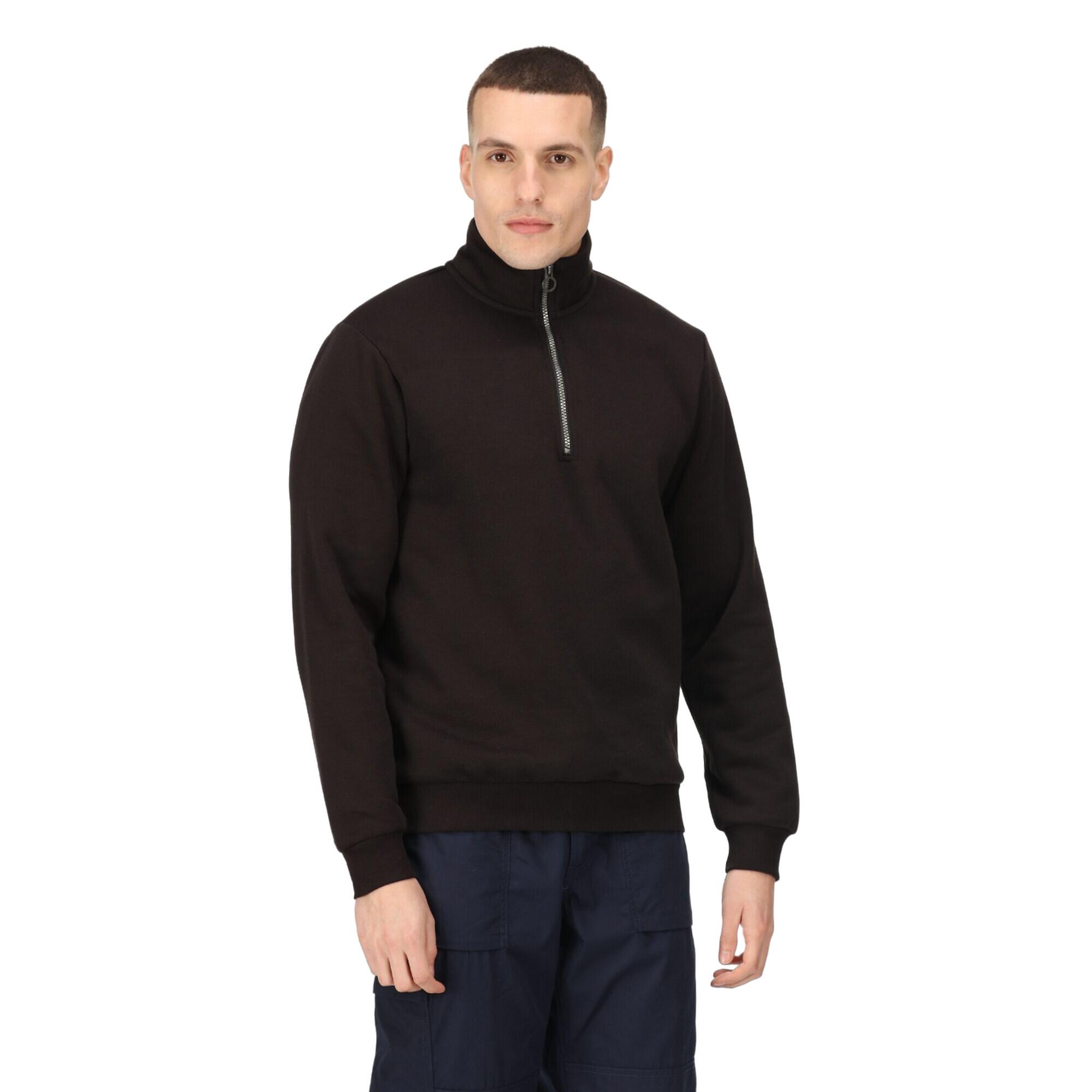 Sweat À Col Montant Zippé Homme (Noir) 3/5