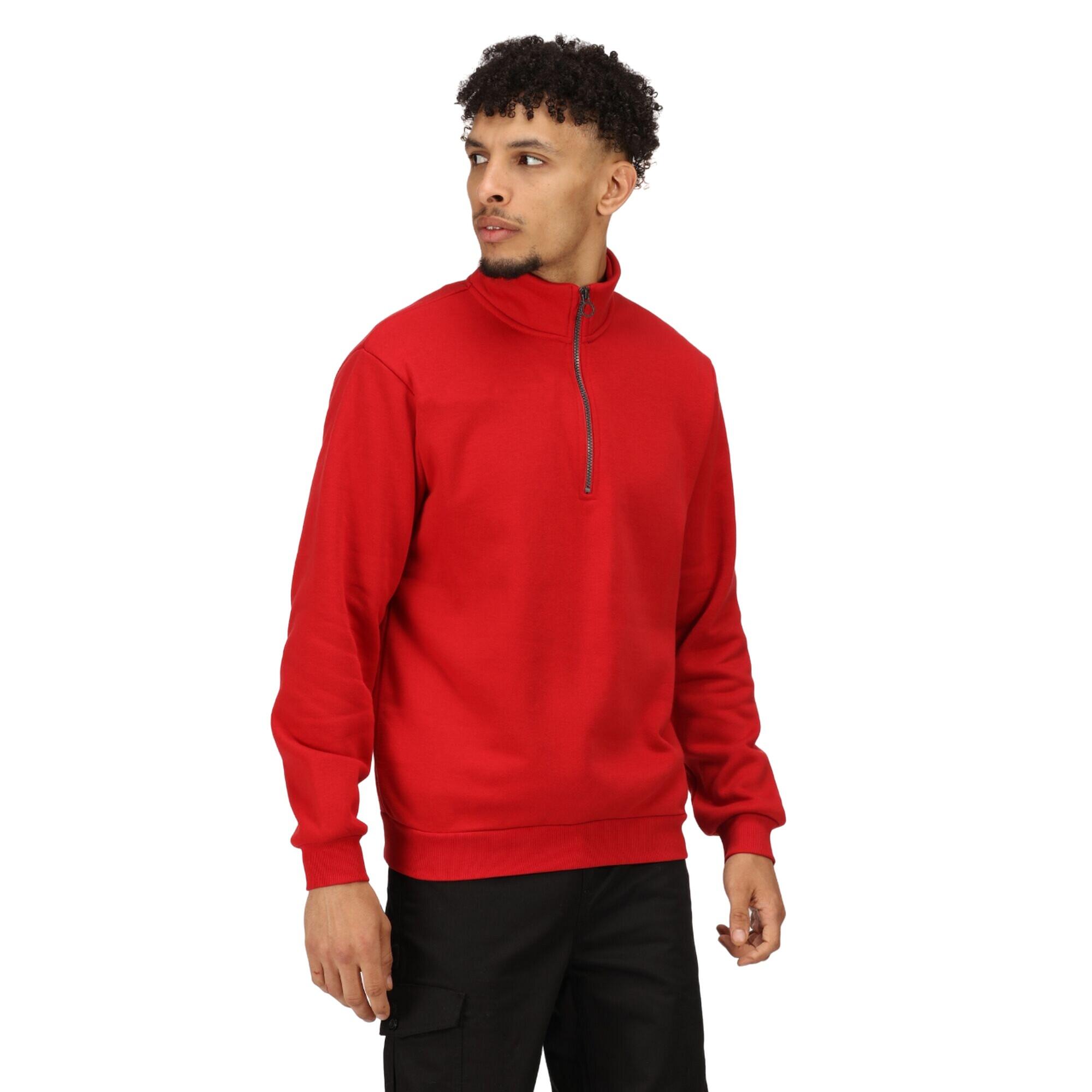 Mens Pro Quarter Zip Sweatshirt (Classic Red) 3/5