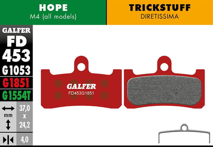 Pastilhas de travão avançadas para hope / trickstuff - vermelho