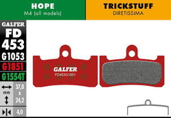 Plaquettes de frein Advanced pour Hope / Trickstuff - Rouge