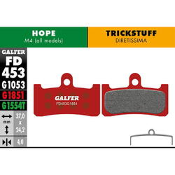 Plaquettes de frein Advanced pour Hope / Trickstuff - Rouge