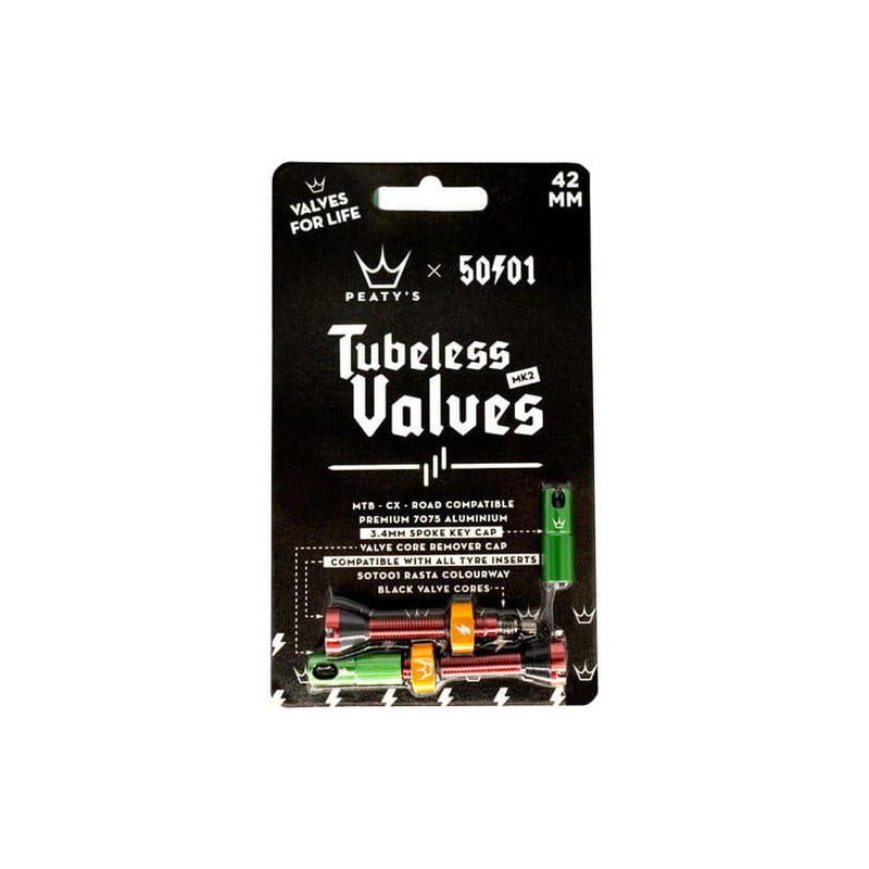 50to01 (MK2) Tubeless Ventile - Rasta - 42mm