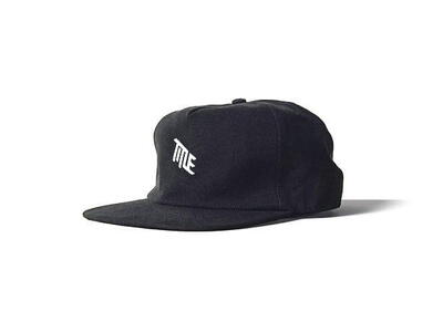 Ongestructureerde 5 panel logo cap - zwart