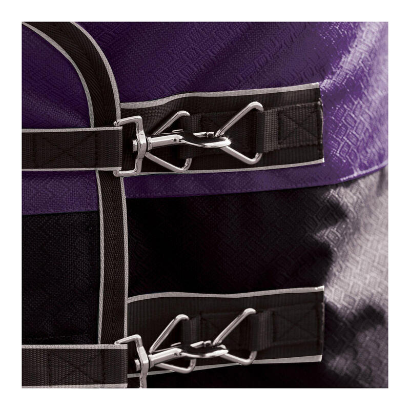Couverture légère avec couvrecou COMFITEC PLUS DYNAMIC Cheval (Violet / noir)