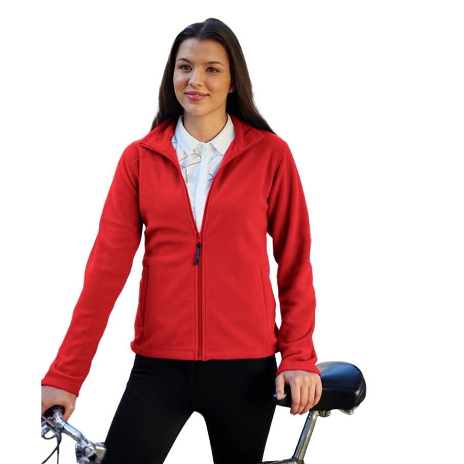 Womens/Ladies Microfleece Full Zip Jacket (Classic Red) 3/4