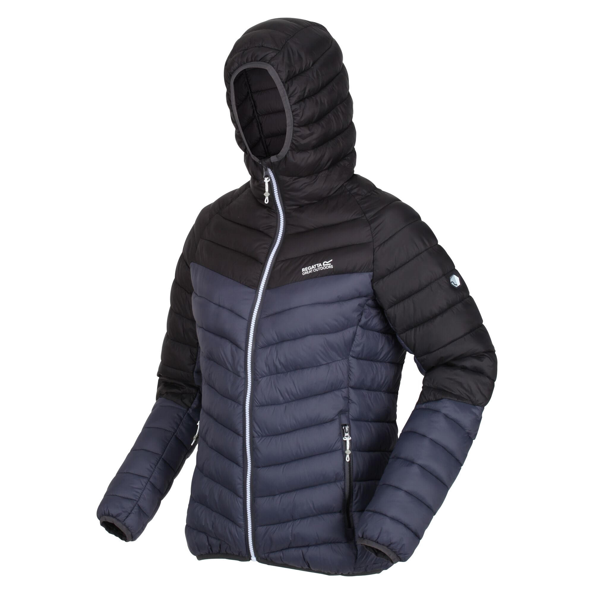 Womens/Ladies Harrock Lightweight Puffer Jacket (Black/Seal Grey) 3/4