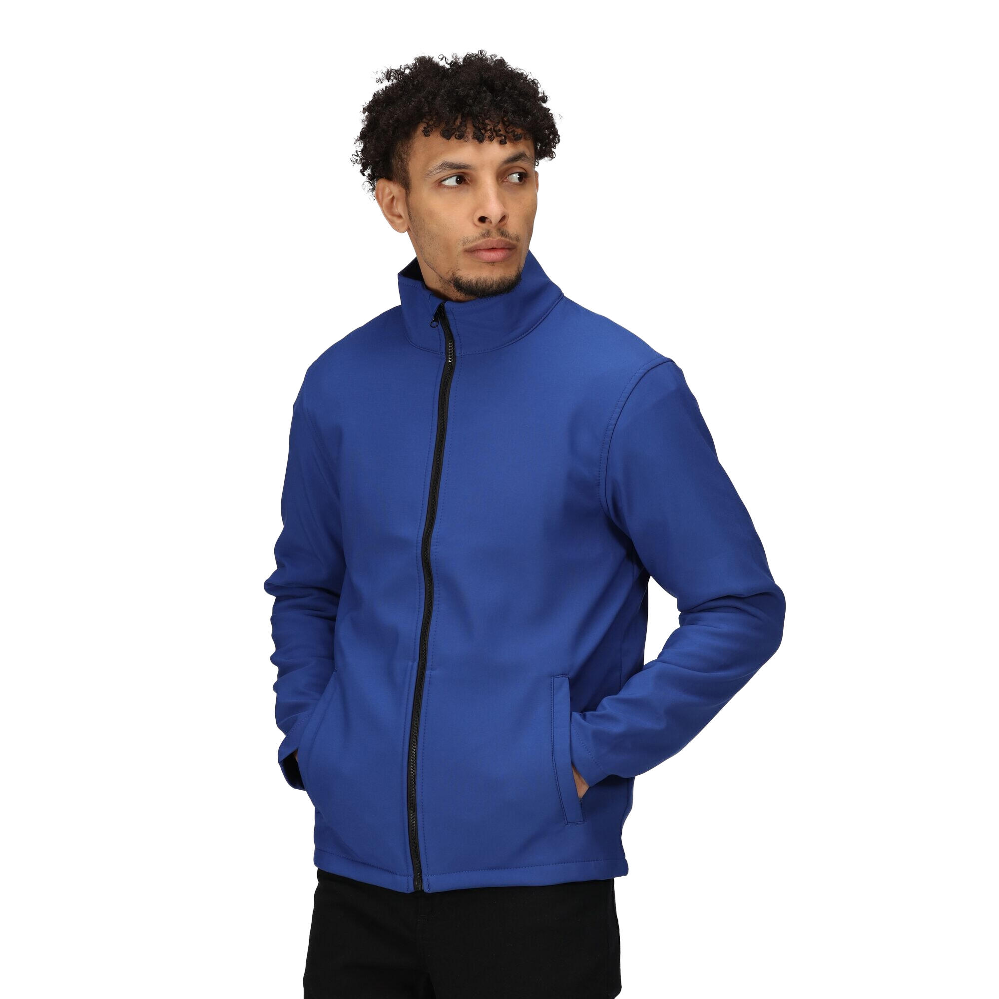 Mens Ablaze Printable Softshell Jacket (Royal Blue/Black) 3/4