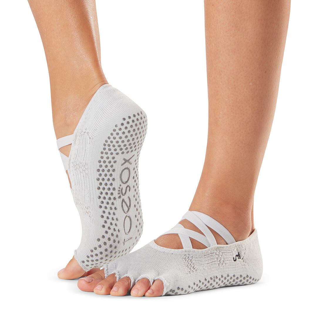 Womens/Ladies Elle Logo Gripped Half Toe Socks (Grey) 3/3