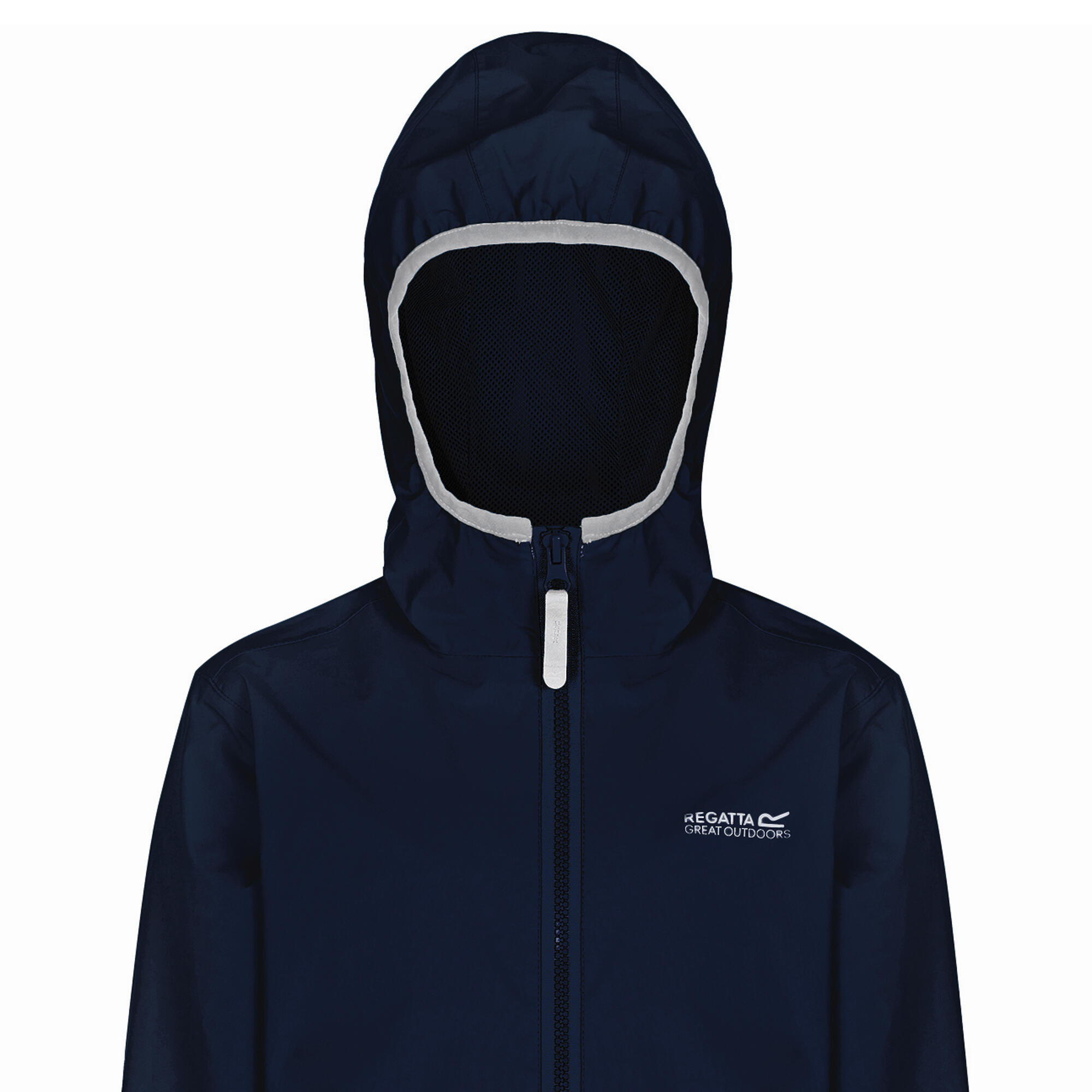 Great Outdoors Childrens/Kids Lever II Packaway Rain Jacket (Navy) 3/4