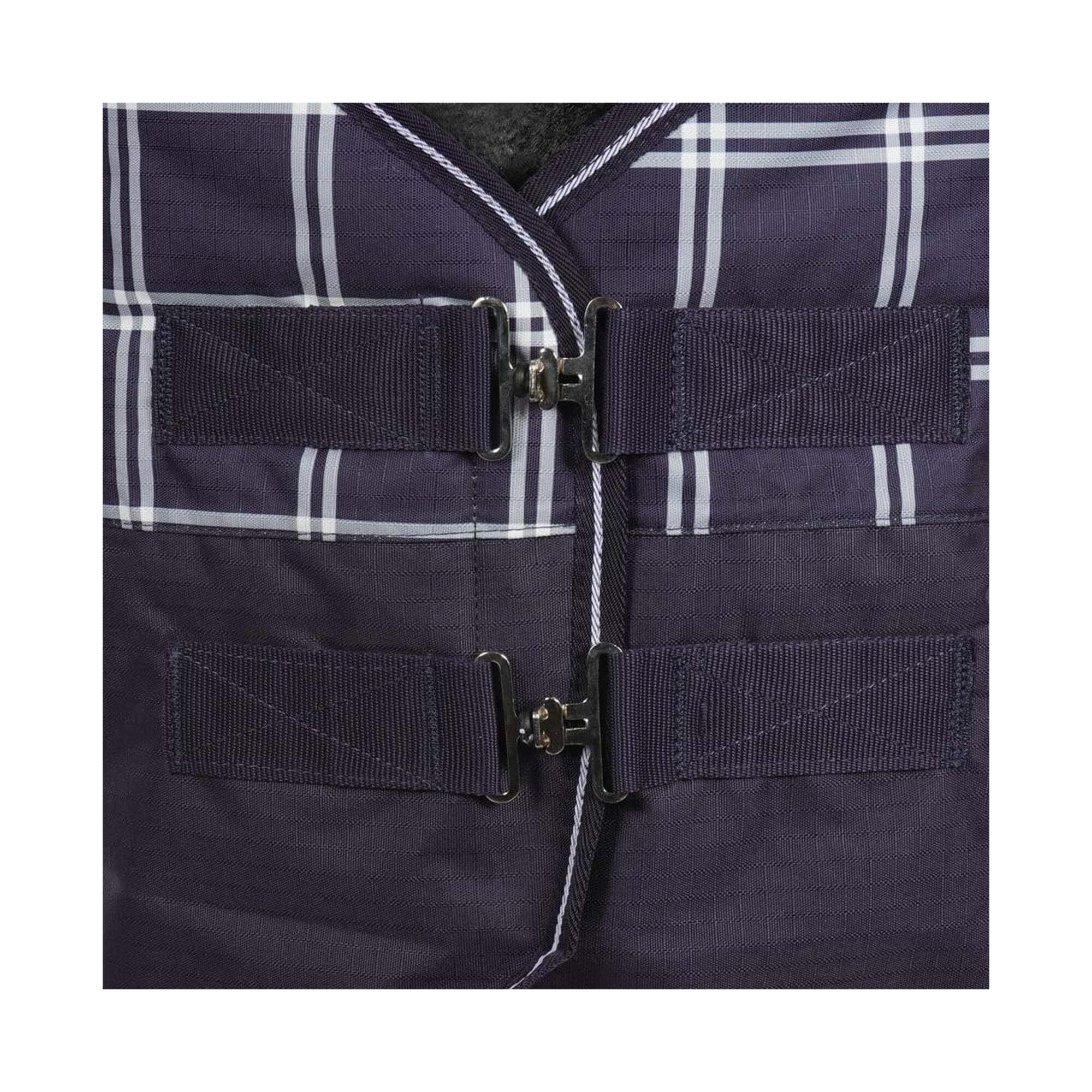 Collo Combo Plaid Coperta Per Cavalli Saxon Defiant Blu Navy 2/3