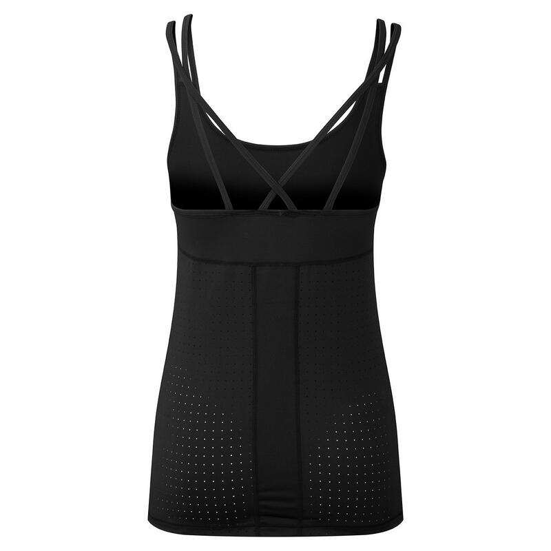 Laser Cut Spaghetti Top Damen Schwarz