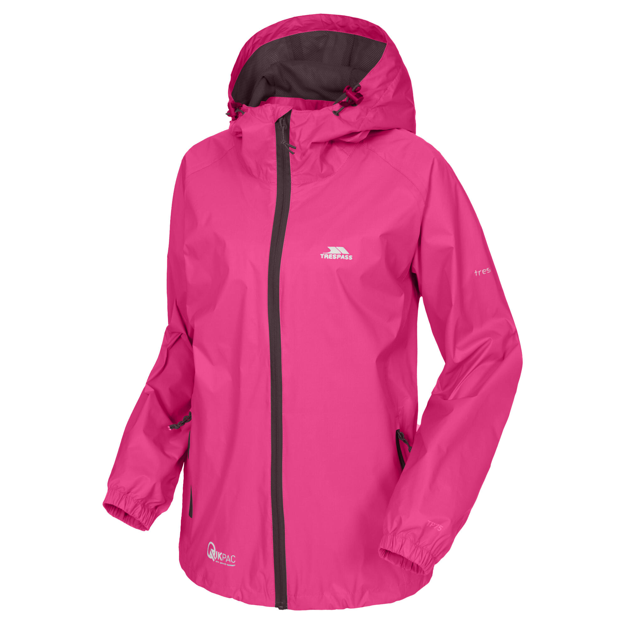 "Qikpac" Jacke, wasserfest für HerrenDamen Unisex Damen und Herren Pink 3/4