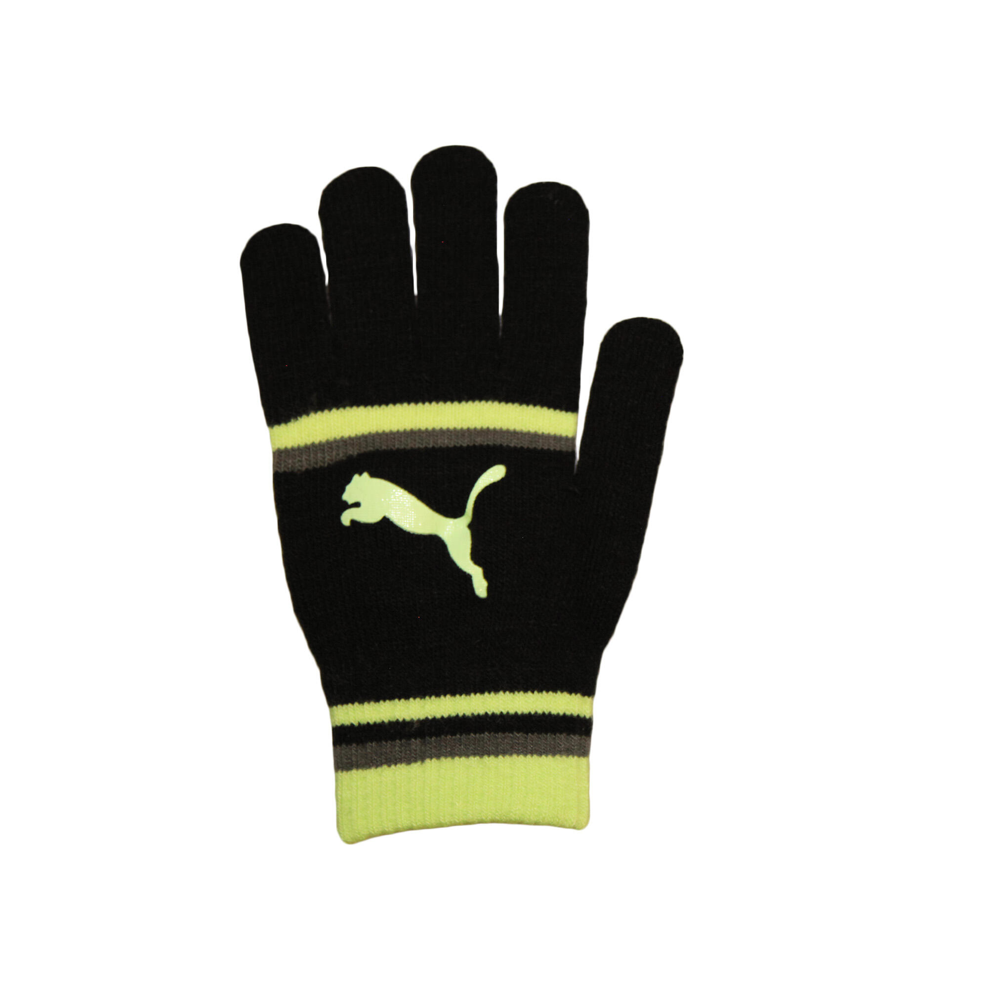 Womens/Ladies Striped Gloves (Black/Hi-Vis Yellow) 3/3