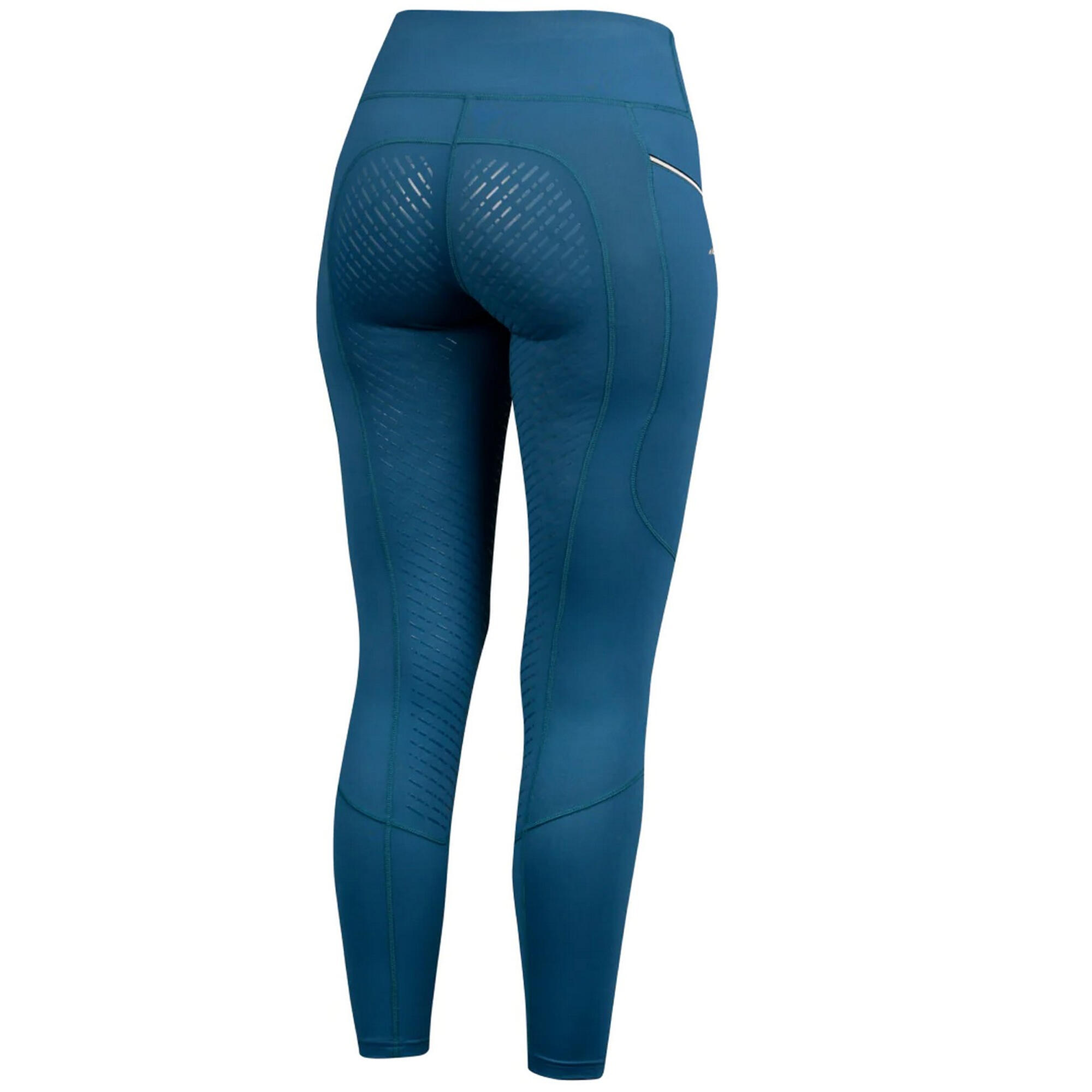 Womens/Ladies Veda Horse Riding Tights (Teal) 3/3