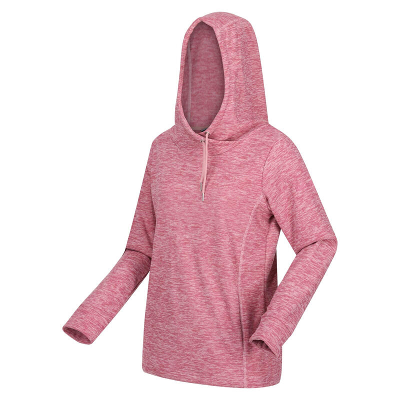 Fleecepullover Kizmit II mit Kapuze Damen Puderrosa meliert