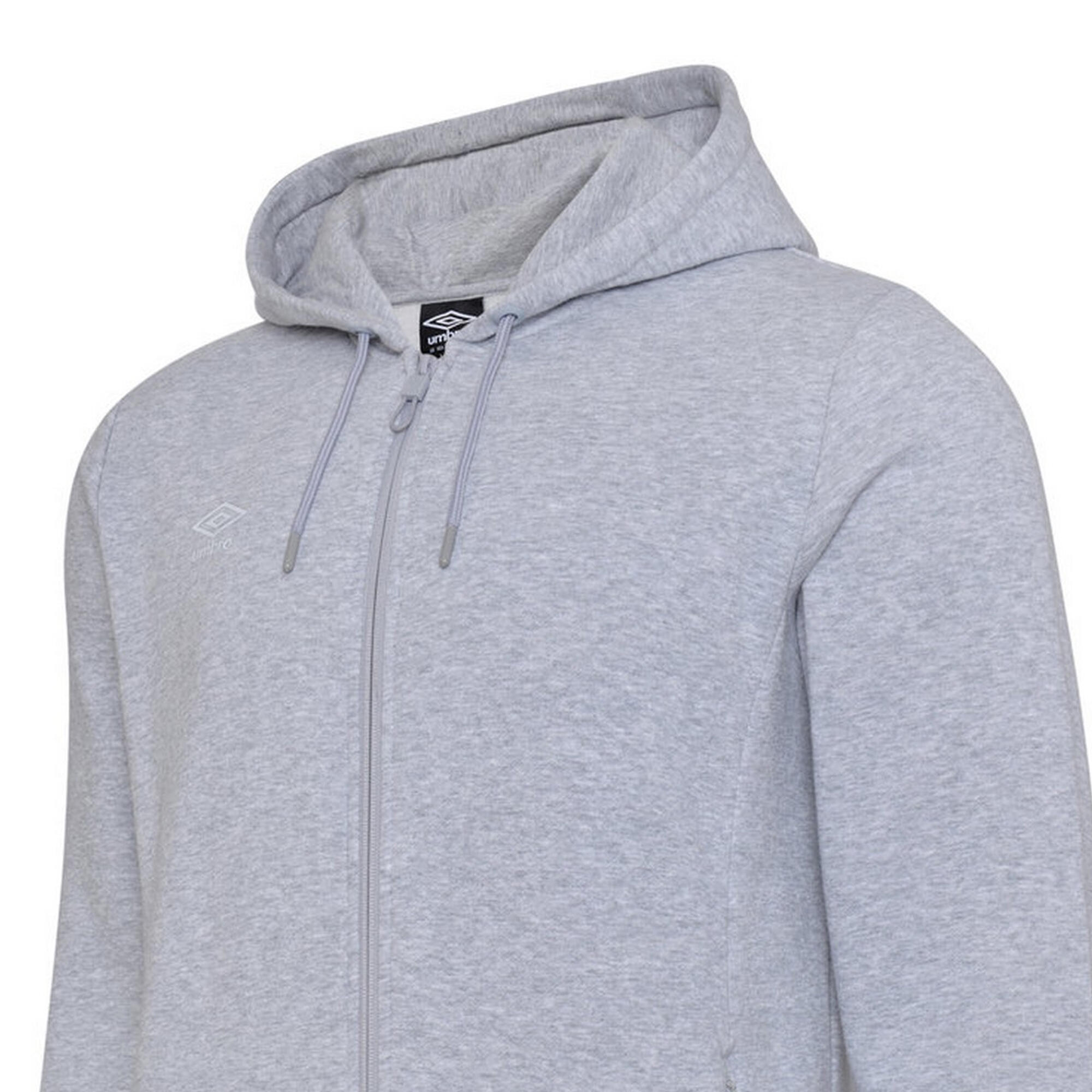 Childrens/Kids Club Leisure Hoodie (Grey Marl/White) 3/3